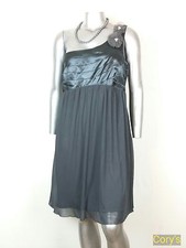 NWT Women's TRIXXI OCCASION KNEE CHIFFON ONE SHOULDER DRESS Size 16 empire waist