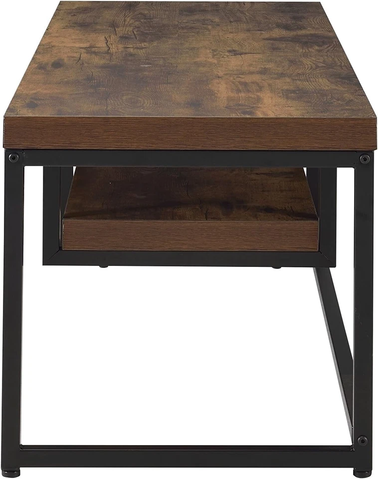 Прямоугольная деревянная подставка для телевизора ACME Bob с полкой из выветренного дуба и черного цвета - Изображение 3 из 4