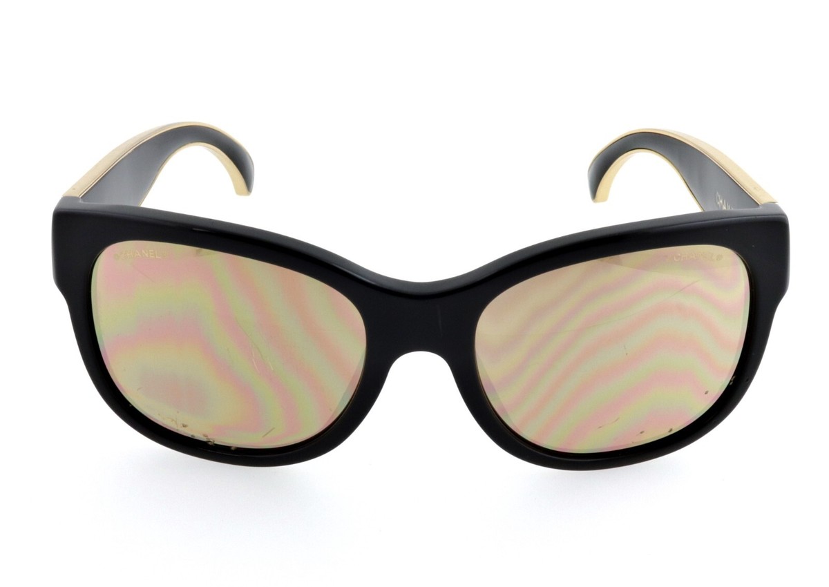 CHANEL CH 5270 622/S9 57mm Black Gold Oversized Mirror Sunglasses