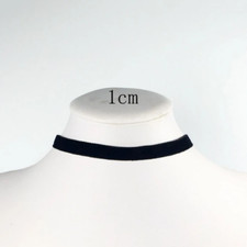 Choker Necklace Velvet Black Fabric Classic Gothic Retro Tattoo Neck Collar UK