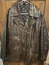 DAF VTG LEATHER COAT LARGE Very Good Condition