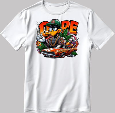 Daffy Duck Dope Disney kurzärmlig weiß/schwarz Herren/Frauen T-Shirt H704