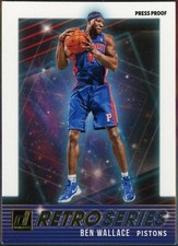 2021-22 Donruss Ben Wallace Retro Series #4 Gold Press Proof - Detroit Pistons