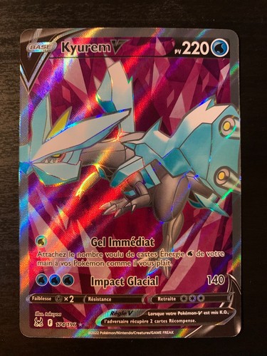Carte Pokémon Kyurem V Double Rare 048/196 – Épée Et Bouclier Origine Perdue, Neuve, Sous Protection
