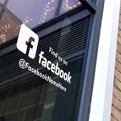 FINDEN SIE UNS AUF FACEBOOK - Social Media Name Geschäftsfenster Tür Vinyl Aufkleber Aufkleber - Bild 3 von 4