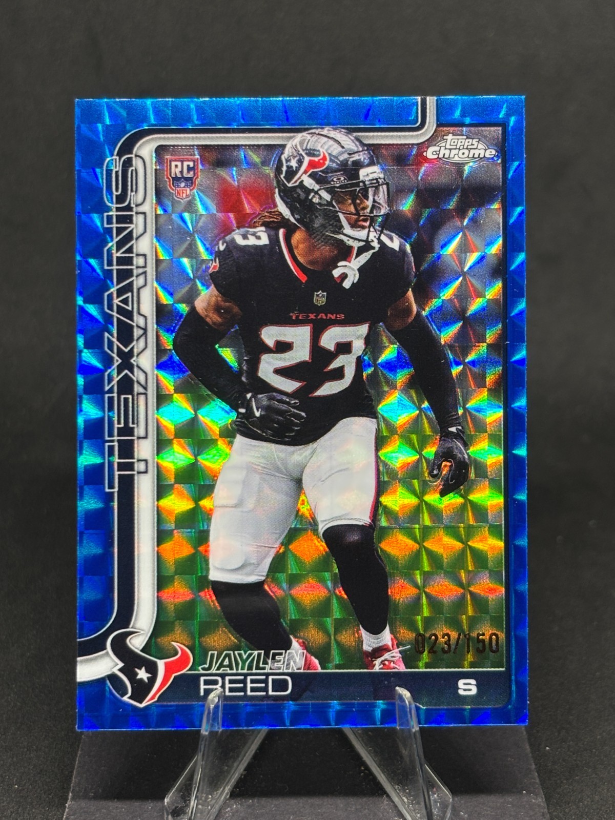 Jaylen Reed 2025 Topps Chrome - Blue Geometric Refractor /150 #374 Texans Rookie