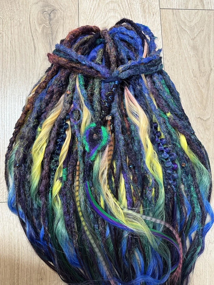 Rastas “Pavo Real” DE 55 piezas - 110 extremos + decoración banda elástica gratis Foto 3 de 4