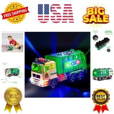 Toy Garbage Truck with 4D Lights  Sounds for Boys, Toddlers, Kids 3 - Trash...