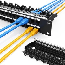 1U 48 Port Patch Panel Cat6A Keystone Patch Panel RJ45 Patch Panel EC Listed...