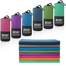 Blue Microfiber Quick Dry Travel Sports Towel 60x30 Plus 16x16 Inch