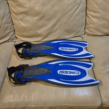 Cressi Frog Plus Open Heel Fins Blue and White XS S