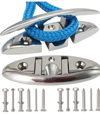 set of 2, 6 Inch Boat Folding Cleat 316 Stainless Steel Flip-up Dock Cleat with