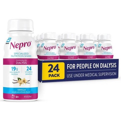 Nepro Nutrition Shake for People on Dialysis, 19g Protein, 420 Calories, Vani...