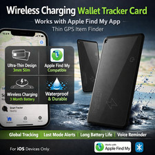 Wireless Charging Wallet Tracker Card Bluetooth Locator Apple Find My Waterproof