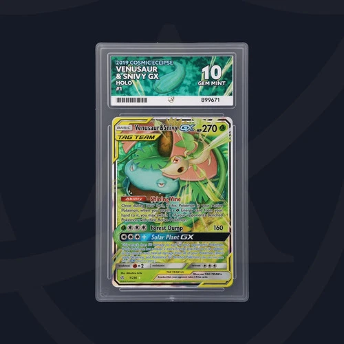 2019 Pokemon SM Cosmic Eclipse 1/236 Venusaur & Snivy ACE 10 (all 10s)