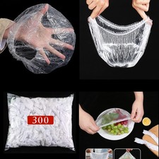300 Pcs Clear Reusable Elastic Food Covers Stretchable Bowl Plate Covers
