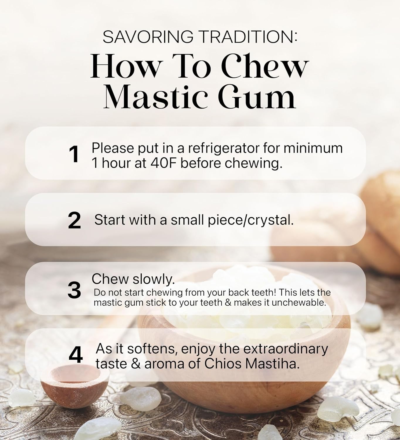 Cerez Pazari Natural Mastic Gum - Greek Mastic Resin, Sugar-Free &  0.88 oz