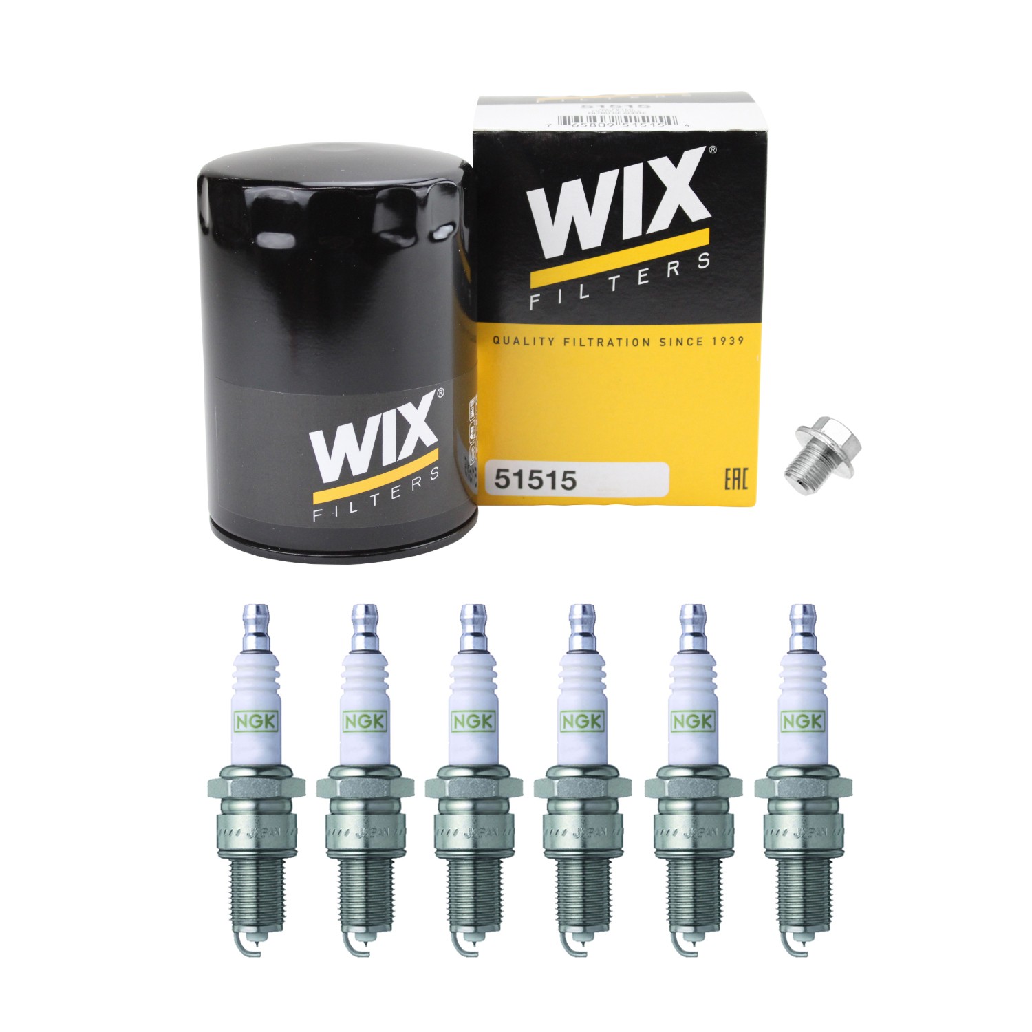 Wix Engine Oil Filter  NGK 6 Platinum Spark Plugs kit for Toyota Land Cruiser