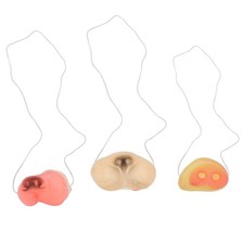 3pcs Vinyl Animal Noses Cosplay Accessory Nose Performance Prop for Halloween