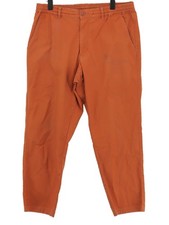 Uniqlo Women's Jeans L Orange Cotton with Elastane Straight