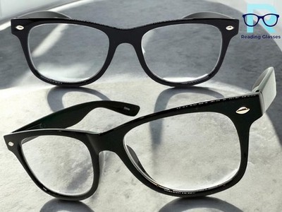 Classy Elegant Vintage Retro Style READING EYE GLASSES READERS Black Frame +2.50