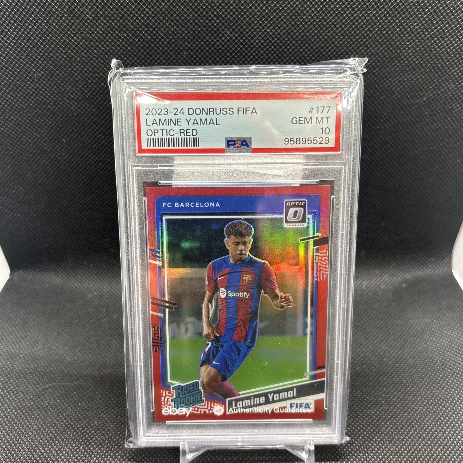 2023-24 Panini Donruss Fifa Optic Rated Rookie Lamine Yamal #177 Red Prizm /299