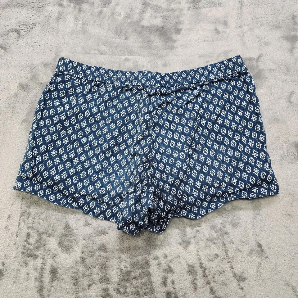 Shorts Kut From The Kloth Feminino 8 Azul Geométrico Estampado Linho Jansen Short - Imagem 2 de 4