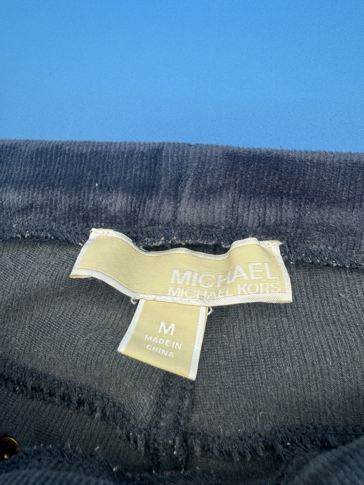 Michael Kors Women’s Mid-Rise Stretch Skinny Corduroy Pants M Navy Blue Pants image 2