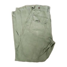 Vtg OG-107 Baker Pants Military US Army Sateen Vietnam War Era 25x31