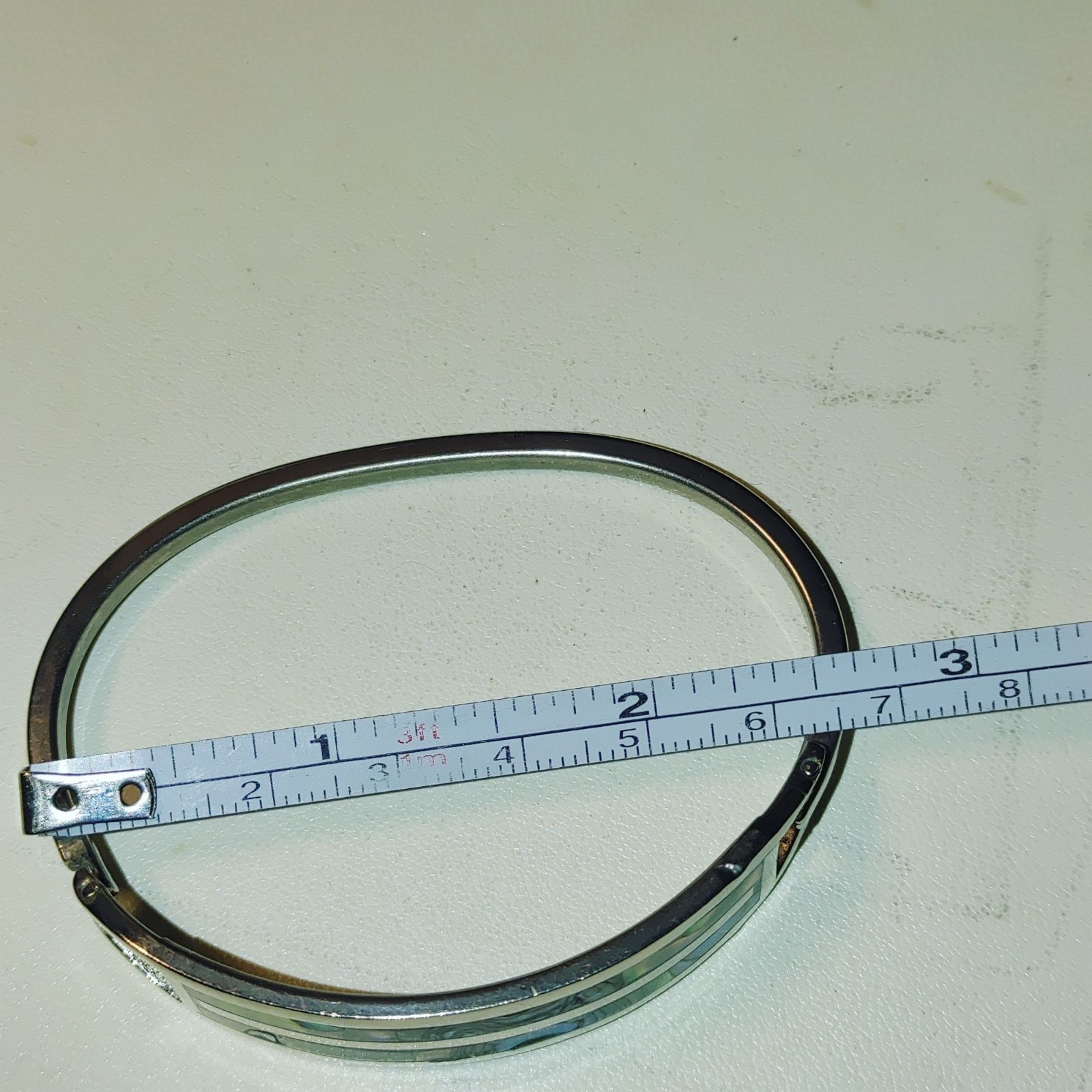 Double Row Bangle Bracelet Abalone Shell Vintage … - image 3