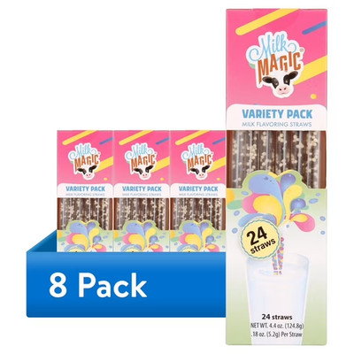8 pack Milk Magic Variety Milk Flavoring Straws 24 Count