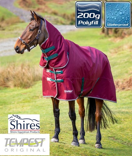 MEDIUM WEIGHT TURNOUT HORSE RUG Shires Tempest Combo Neck 200g Fill ...