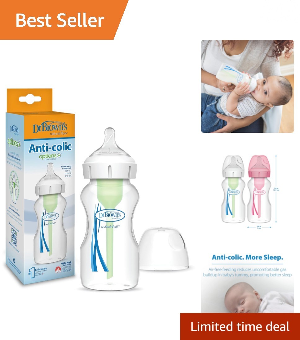 Wide-Neck Dr. Brown&rsquo;s Natural Flow Anti-Colic Baby Bottle 