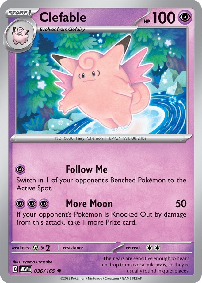 Clefable MEW 036/165 Pokémon SV: Scarlet & Violet 151 Uncommon EN NM