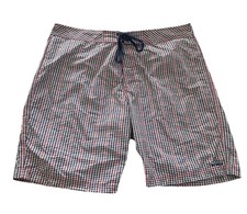 Prana Men's El Porto Boardshorts Blue Red Checked UPF 50 Men's Size 38