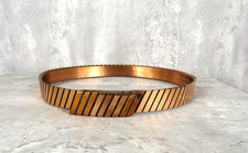 Vintage 50s MCM Renoir Copper Diagonal Slat Belt Medium up to 30" waist