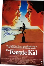 Ralph Macchio Autographed The Karate Kid 24x36 Poster Wax On Wax Off Exact Proof