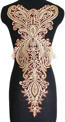 New Hand Sewn Beaded Embroidered Lace Applique Cheongsam/Dress/Performance Cloth