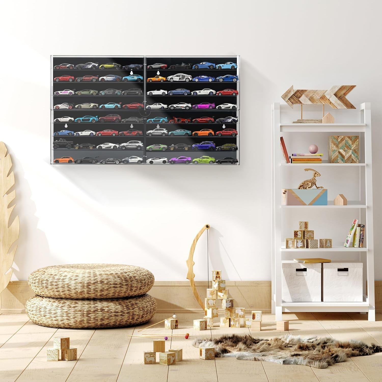 Diy Die Cast Rack Model Car Diecast Display Case Storage Cabinet Shelf Wall Mount Rack 1/ ...