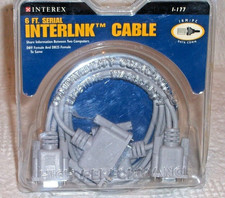  321 Interex 6ft serial cable Between 2 PC db9 female  db25 female same I-177