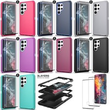For Samsung Galaxy S22/Ultra/S22 Case Cover Hybrid / Glass Screen Protector