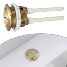 Sleek Brushed Brass Gold Close Coupled Toilet Flush Cistern Button 38mm Size