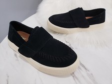 TOMS Altair Black Felt Suede Sneakers Women's Size 6 Slip on Hook-n-Loop Strap
