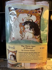 BRVSK Kit Gustav Klimt Three Ages Of Woman Pillow Needlepoint Cross Stitch V386