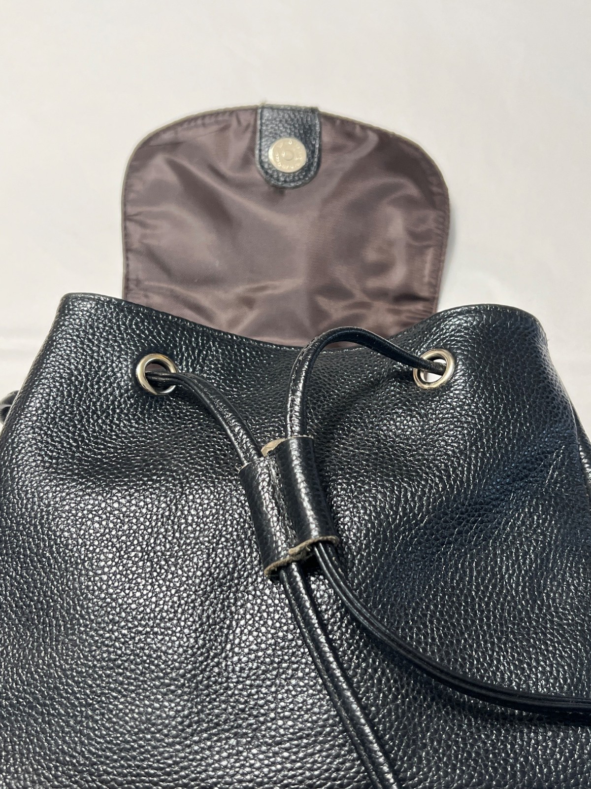 Black Pebbled Leather Backpack - image 7