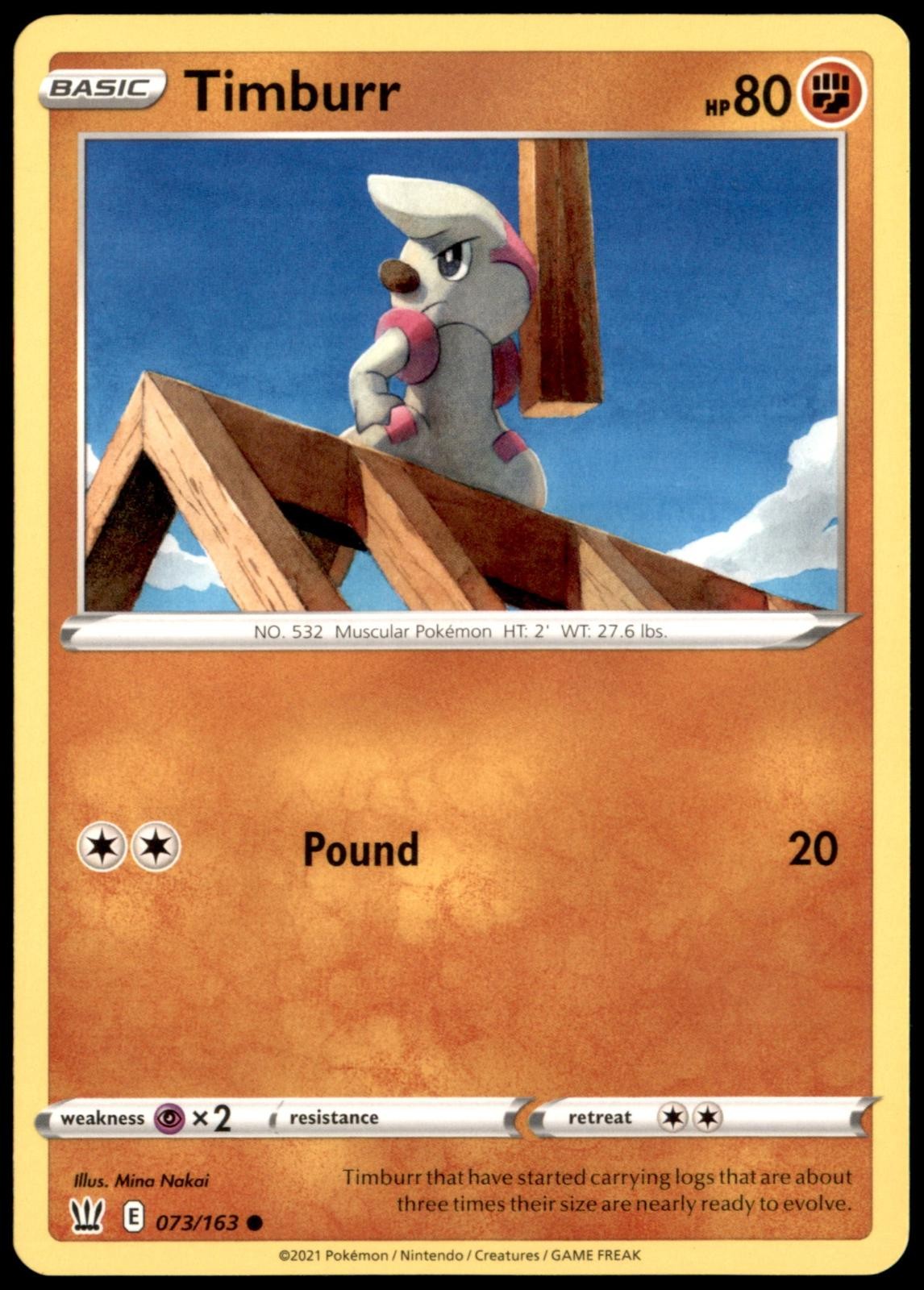 Timbuur Pokemon Timburr Battle Styles 073/163 C NM | eBay