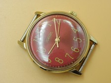 Vintage Elegant simplicity ripe cherry RAKETA Soviet PETRODVORTSOV WATCH FACTORY