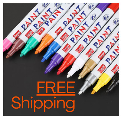12Pcs Waterproof Permanent Paint Marker Pen For Car Tyre Tire Rubber Metal