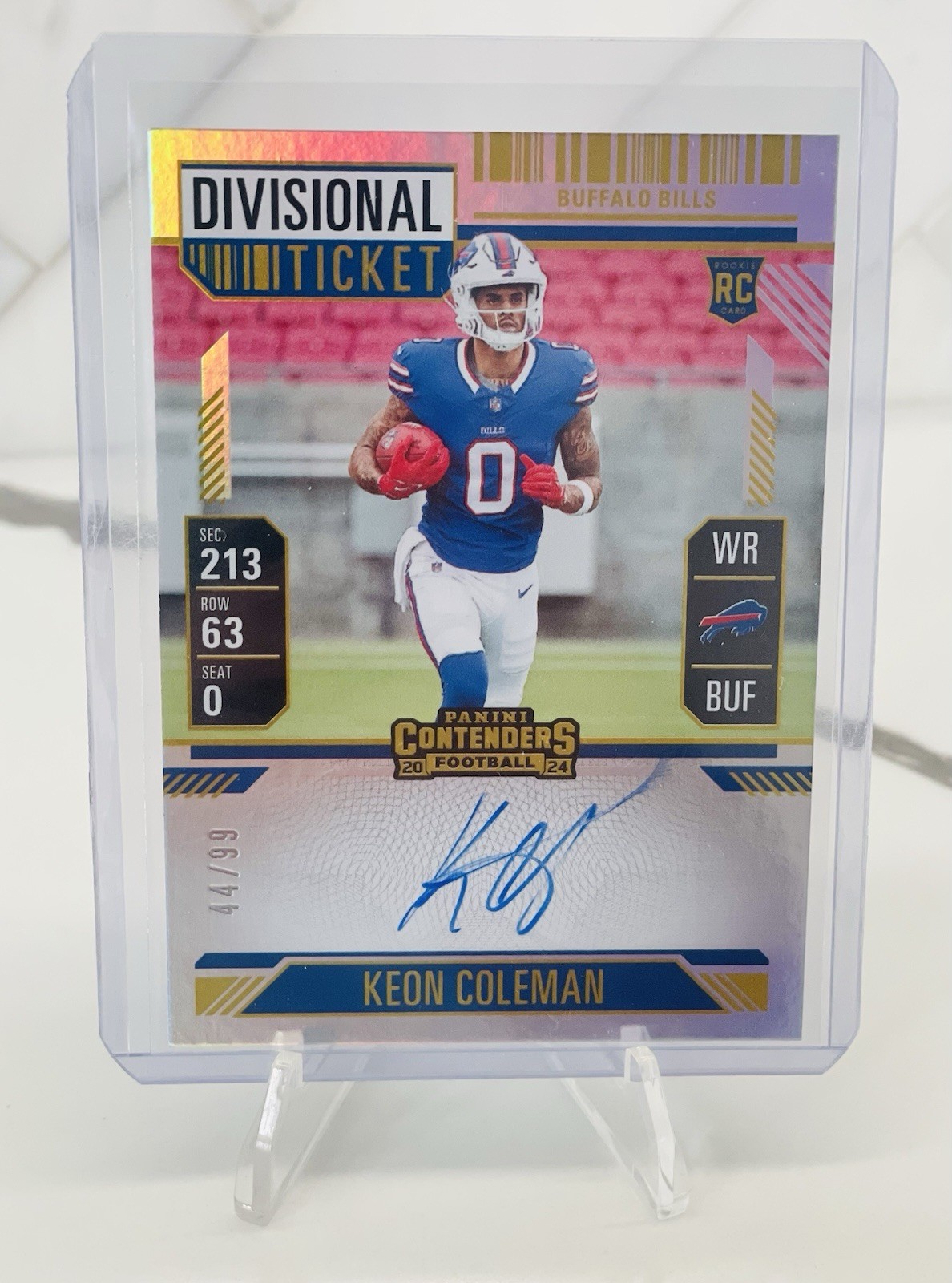 2024 Panini Contenders Keon Coleman Divisional Ticket ON CARD Auto /99 !!