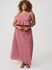 Torrid Textured Cotton Peplum Top Skirt Set M...